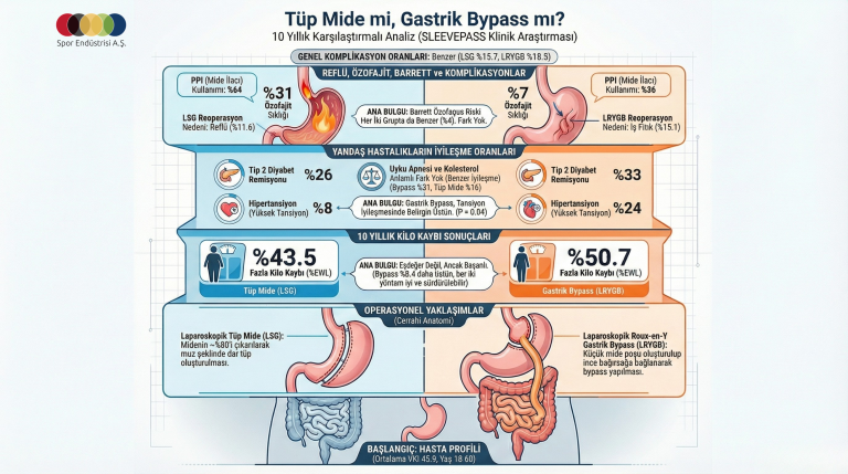 Tüp Mide mi, Gastrik Bypass mı? 10 Yıllık Klinik Araştırma Sonuçları Neler Söylüyor?